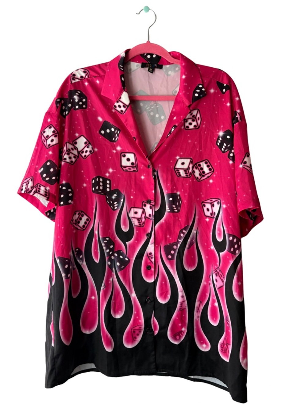 dELiA*s Dolls Kill Dice Print Button-Up